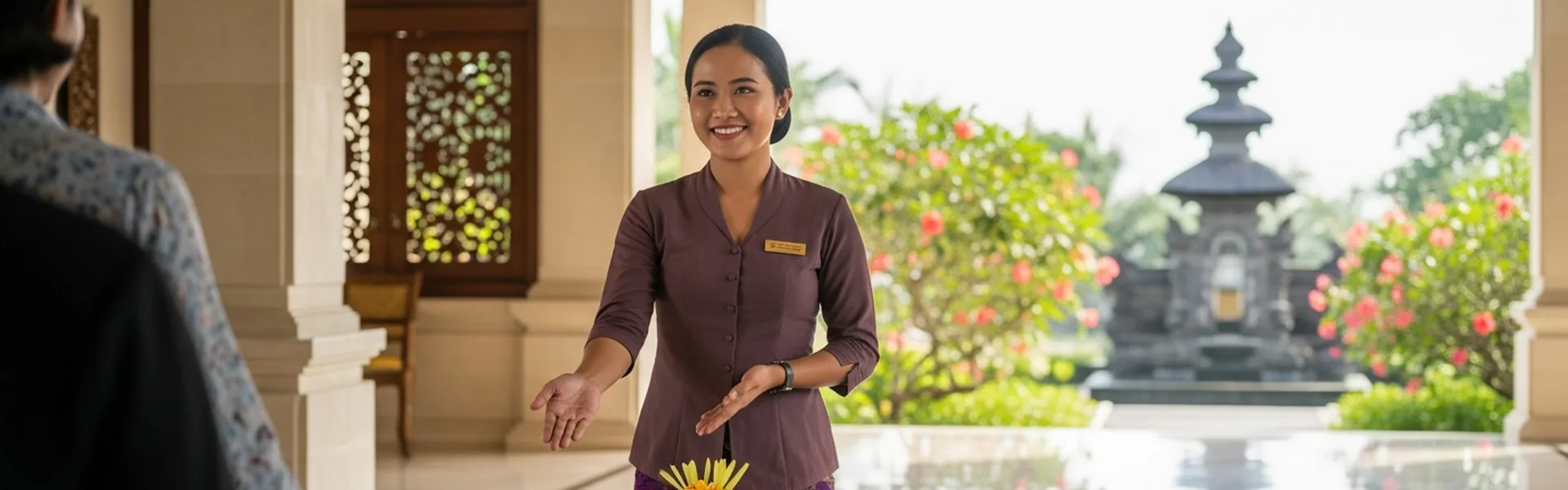 Professional travel consultant at Bali resort