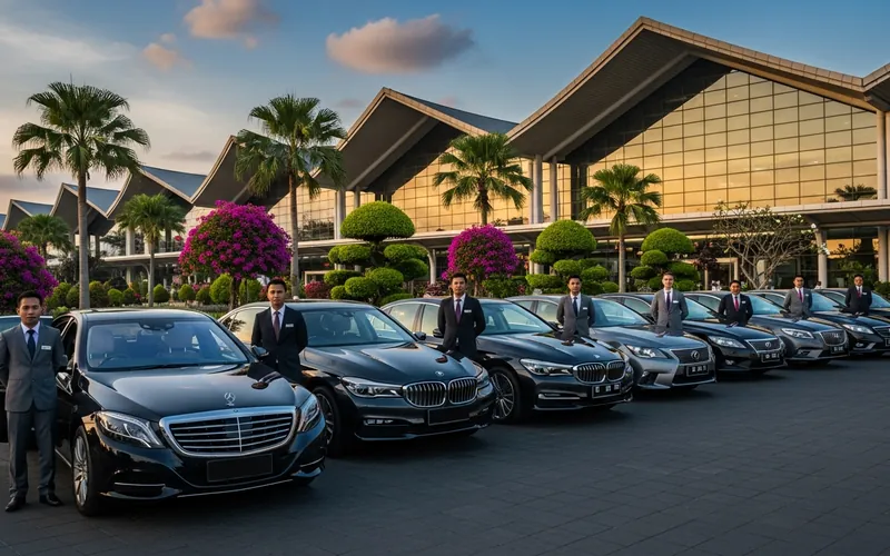 Professional luxury vehicle fleet at Bali airport